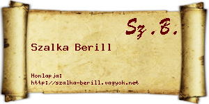 Szalka Berill névjegykártya